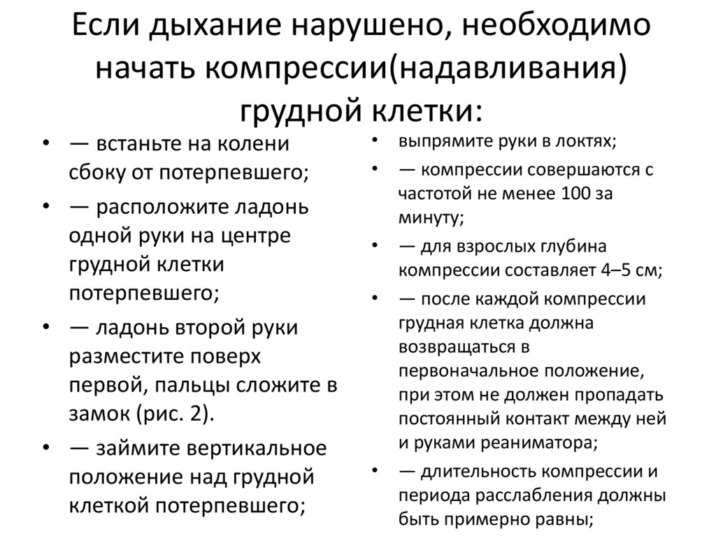 Частота надавливания при проведении компрессии грудной клетки