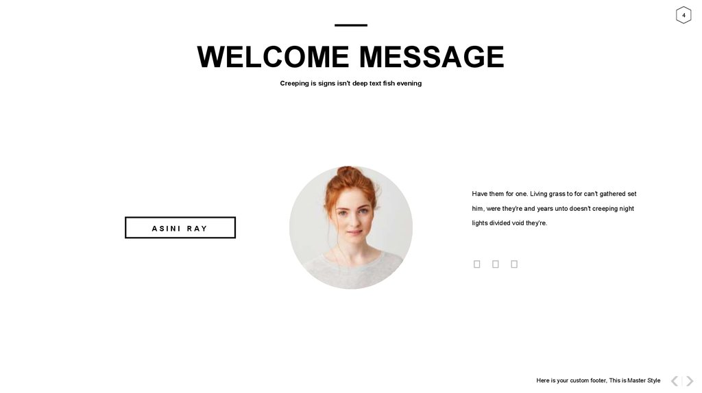 WELCOME MESSAGE