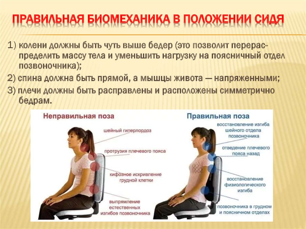 Определение правильной и неправильной. Положение сидя. Биомеханика в положении сидя. Биомеханика в положении сидя пациента. Биомеханика положения тела пациента.