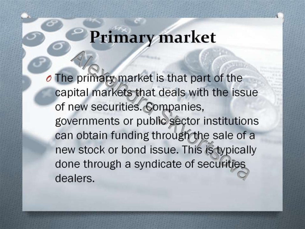 Primary market