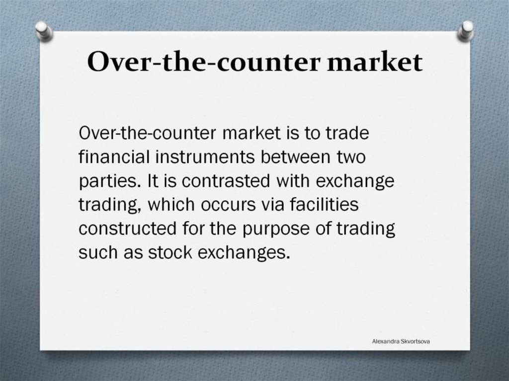 Over-the-counter market