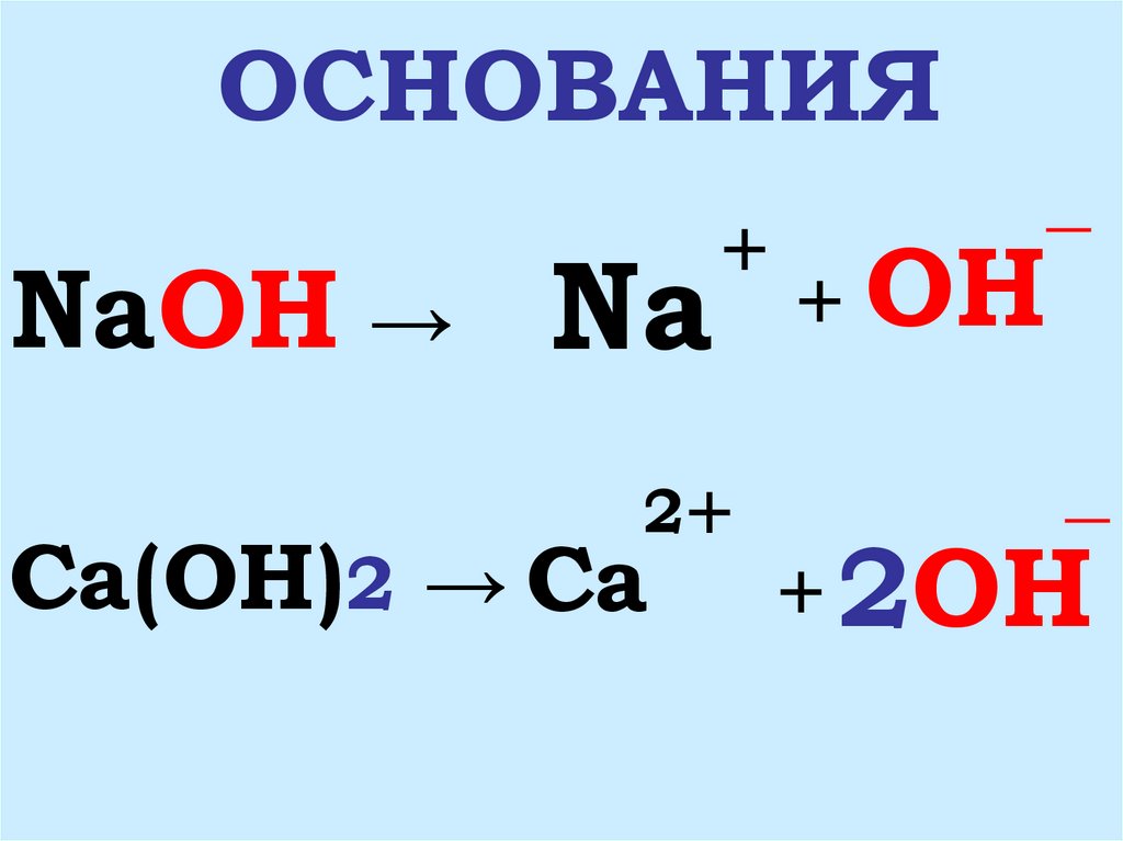 Гидроксид ионы oh. Неметалл+ основание.