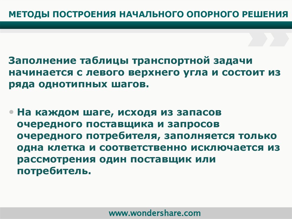 Транспортная задача построение начального допустимого плана