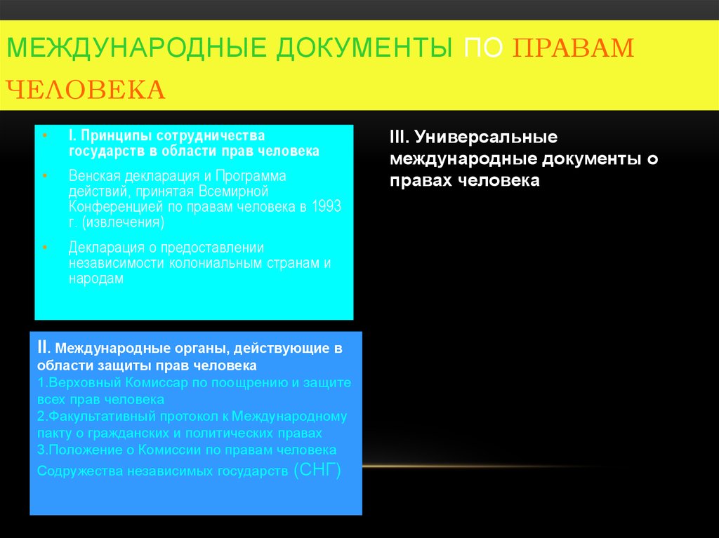 Международное право прав человека презентация