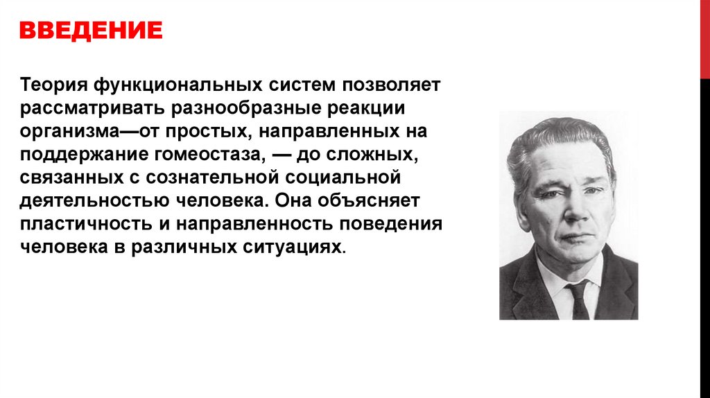 Автор теории функциональных систем. Пластичность функциональных систем. Введение в теорию систем. Введение теория развития человека. П.К. Анохин нейропсихология.