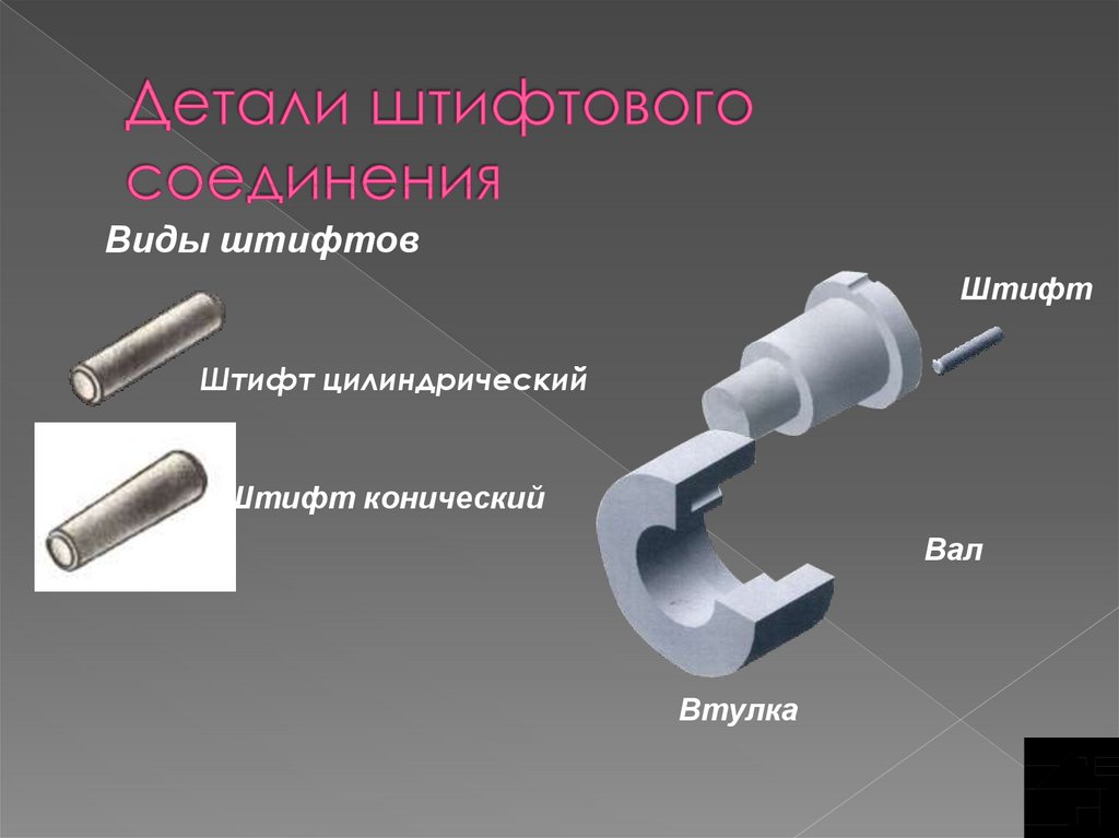 Действительное изображение штифтового соединения