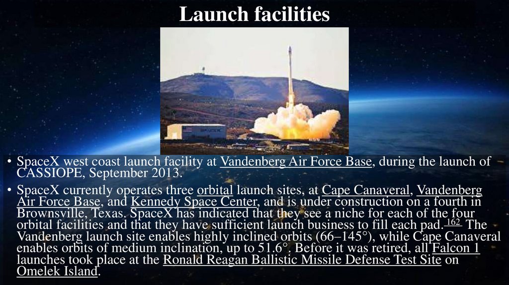 Launch facilities
