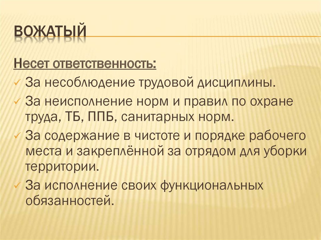 Основы обязанности