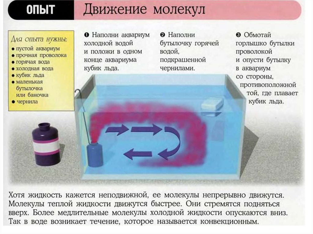 Жидкость см 5. Движение молекул горячей и холодной воды. Опыты движение молекул. Опыт движение воды. Эксперимент движущаяся вода.