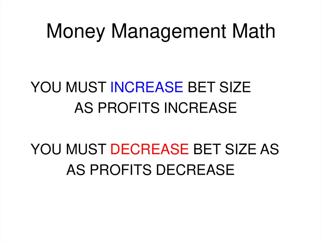 Money Management Math