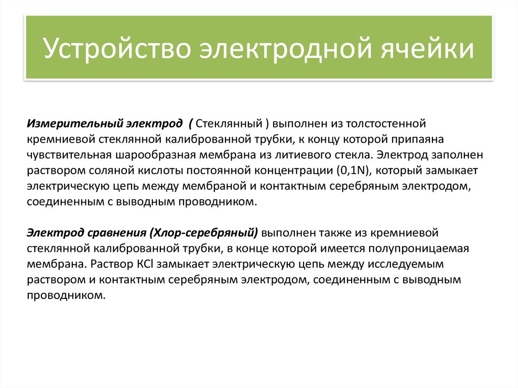 Устройство электродной ячейки