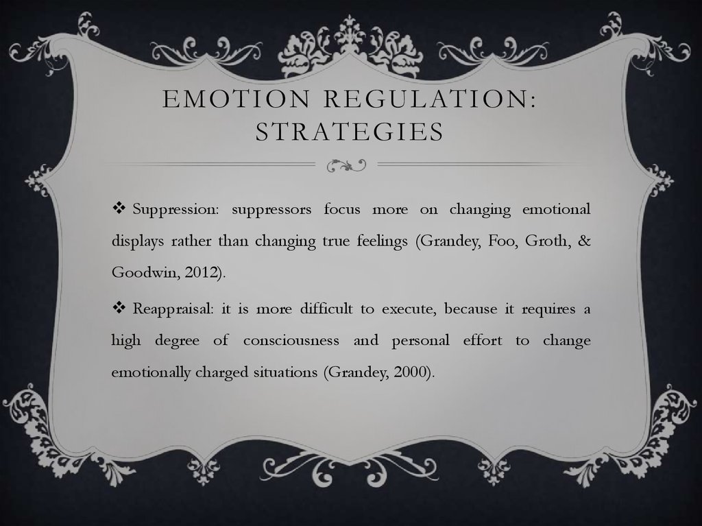 EMOTION REGULATION: Strategies