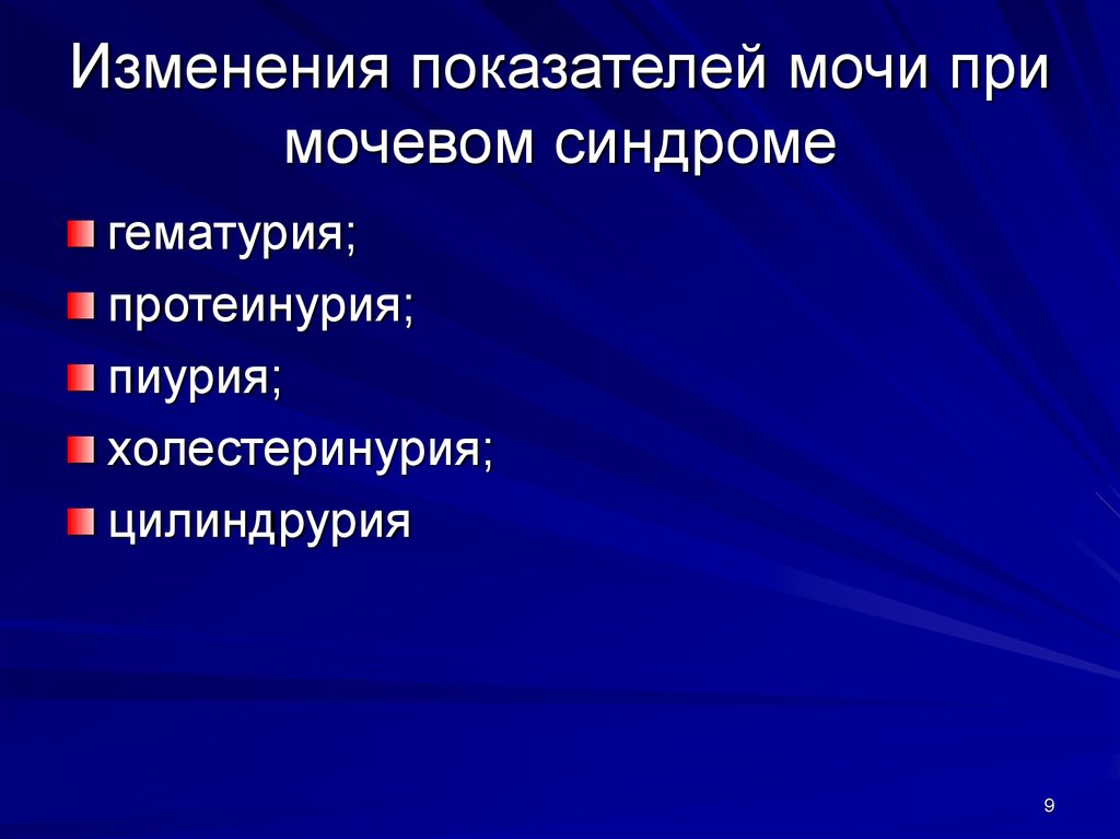 Мочевые синдромы презентация