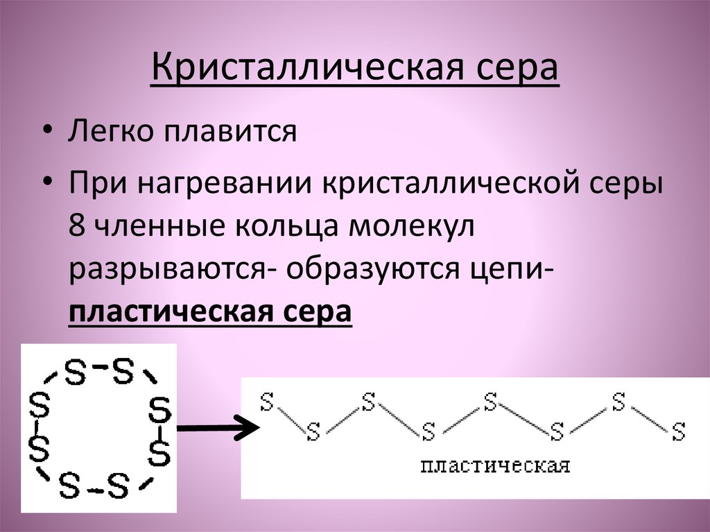 Сера бывает. Кристаллическая структура серы. Кристаллическая и пластическая сера. Сера легко плавится. Состав молекулы кристаллической серы.