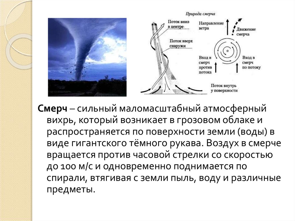 География 6 смерч. Схема образования смерча. Атмосферный Вихрь возникающий в грозовом облаке. Смерч атмосферный Вихрь. Смерч это сильный маломасштабный атмосферный Вихрь.