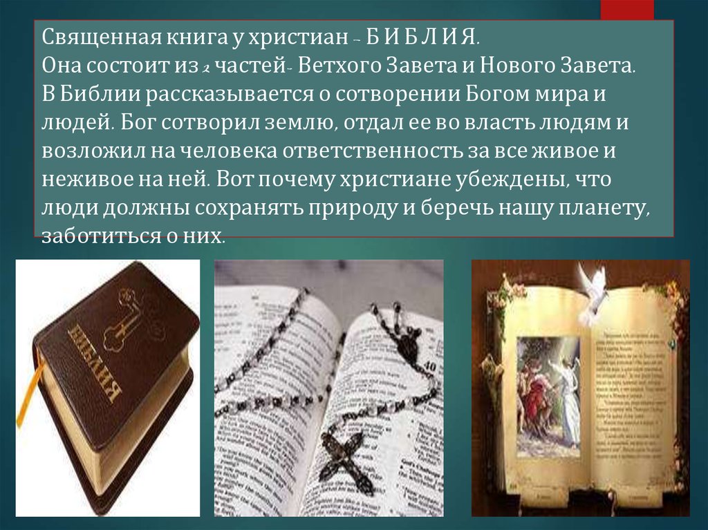 Библия священная книга христиан проект