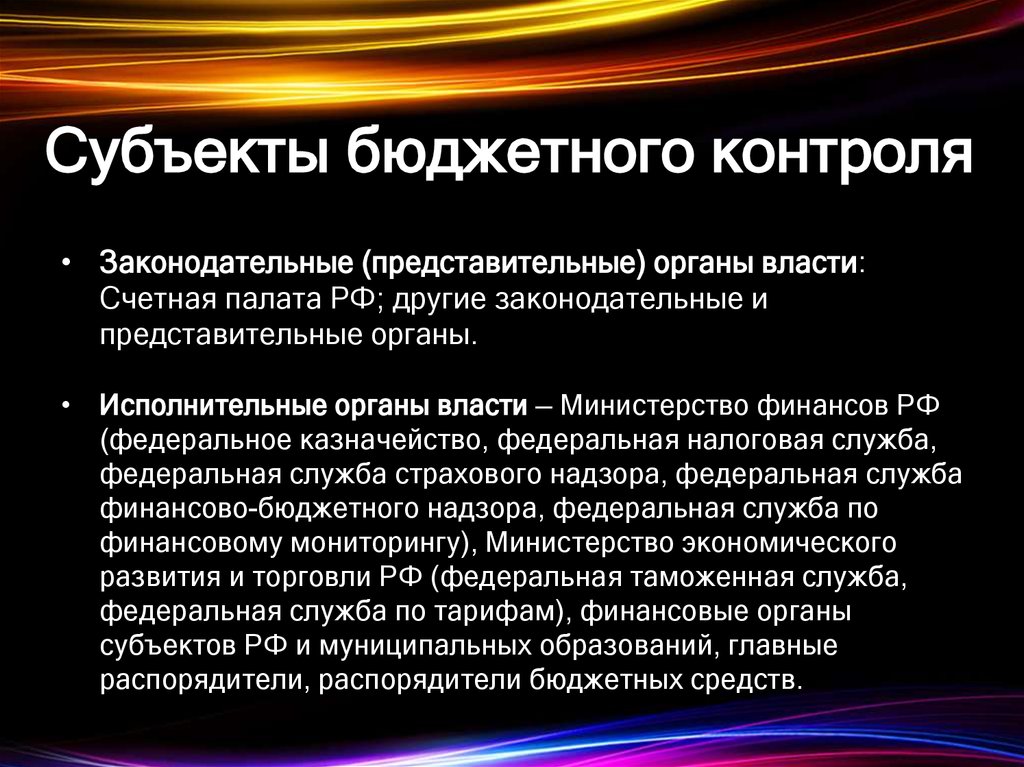 Бюджетный контроль презентация