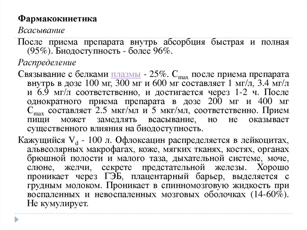 Прием препарата внутрь. 25.Фармакокинетика. Абсорбция..