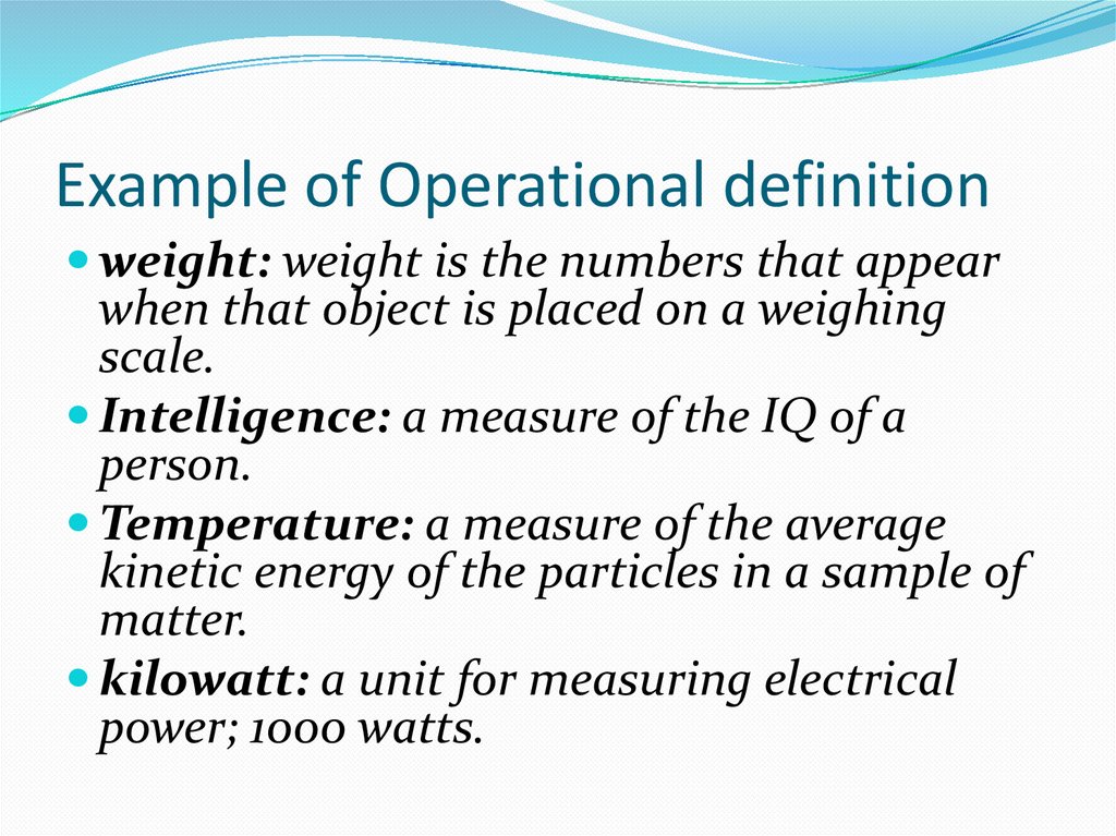 Operational Variable Definition