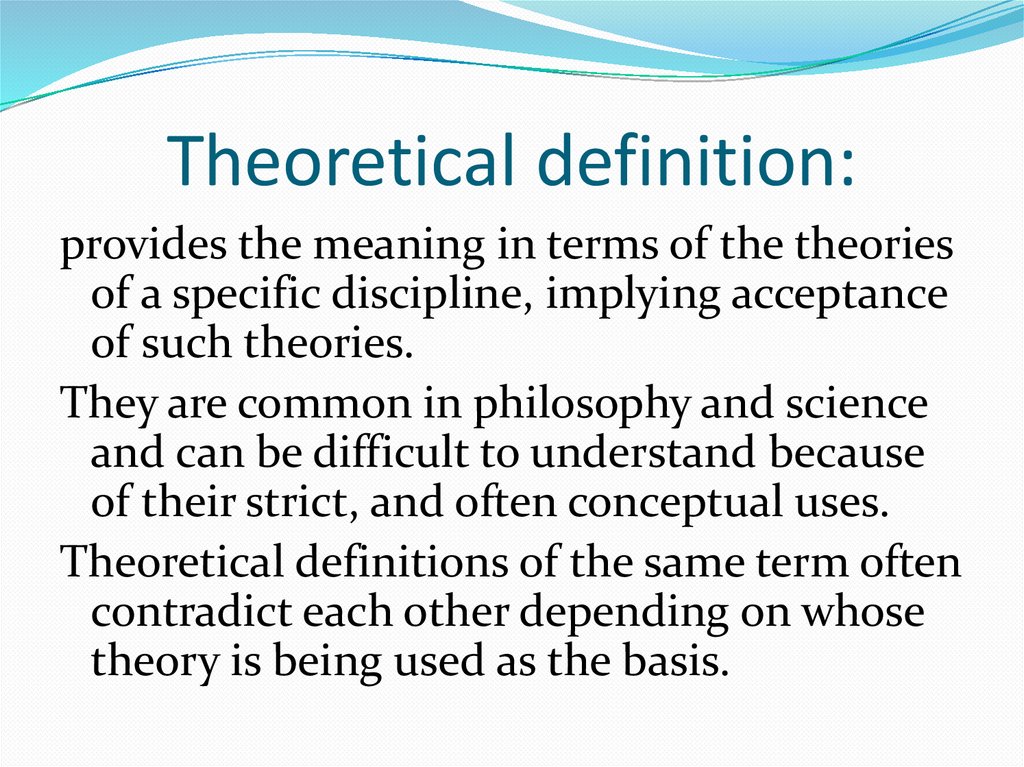 What Is A Theoretical Definition