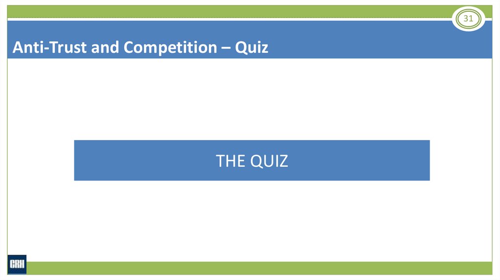 Anti-Trust and Competition – Quiz