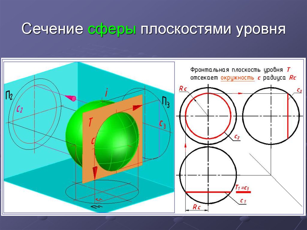 Сечение шара диаметральной плоскостью называется. Сечение сферы плоскостью.