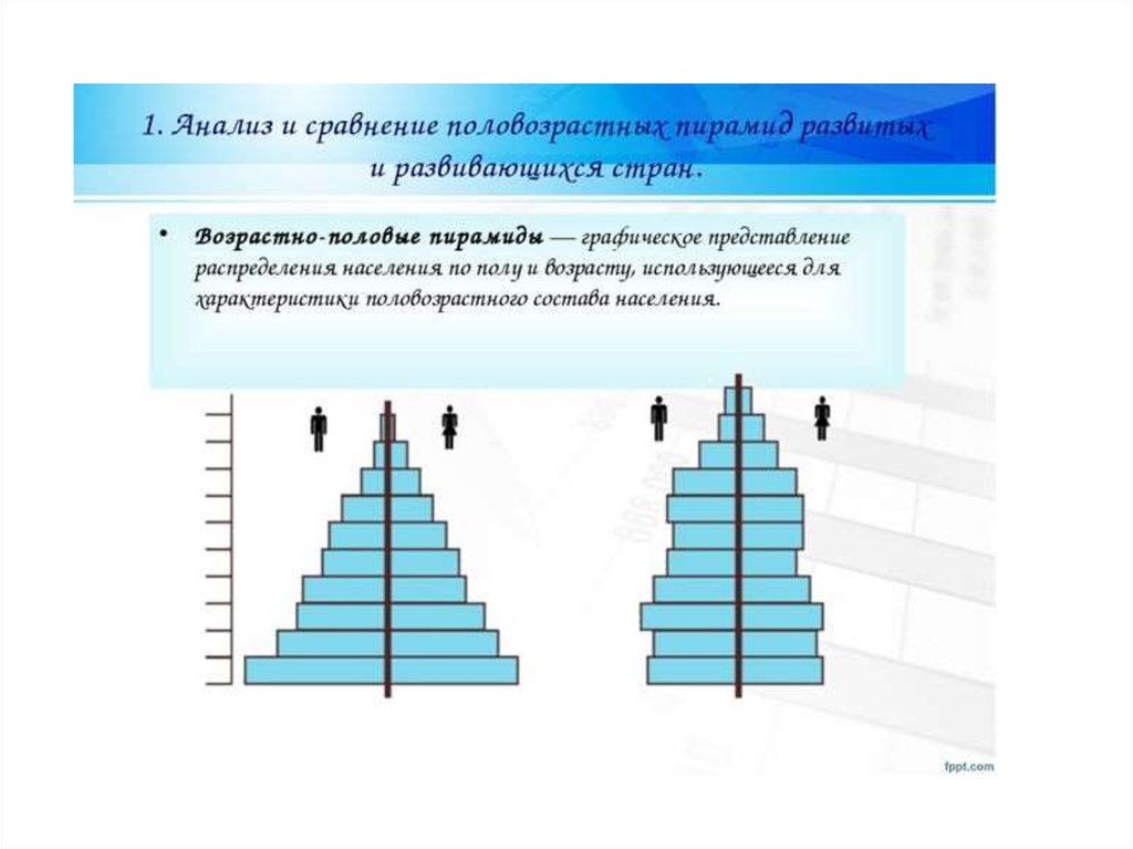 Анализ демографической пирамиды. Анализ половозрастной пирамиды. Возрастно-половые пирамиды стран. Анализ возрастно-половой пирамиды. Половозрастные пирамиды развитой и развивающейся страны.