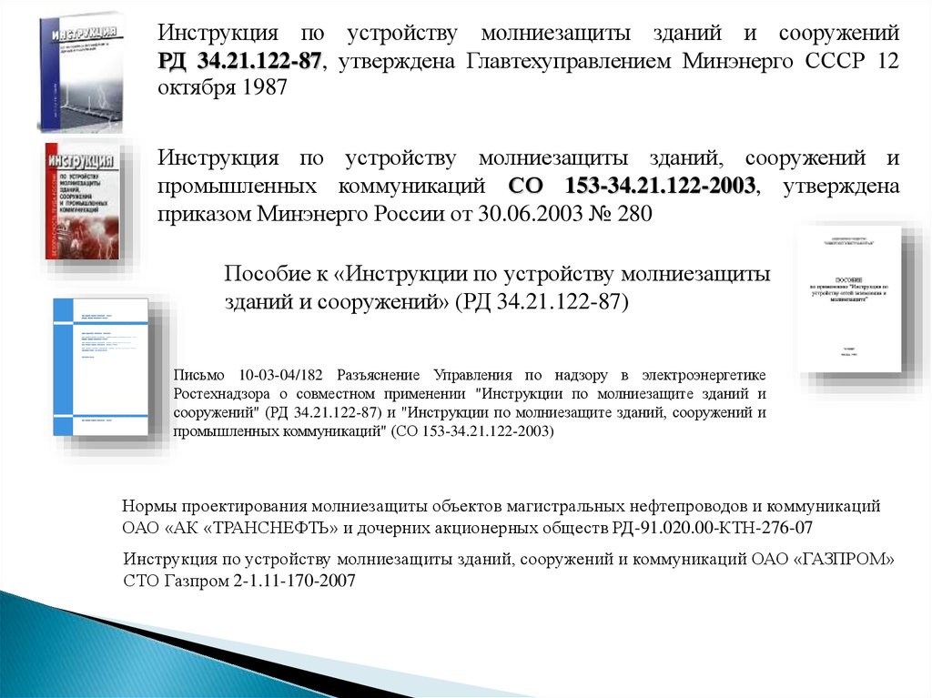 Инструкция по устройству молниезащиты зданий и сооружений