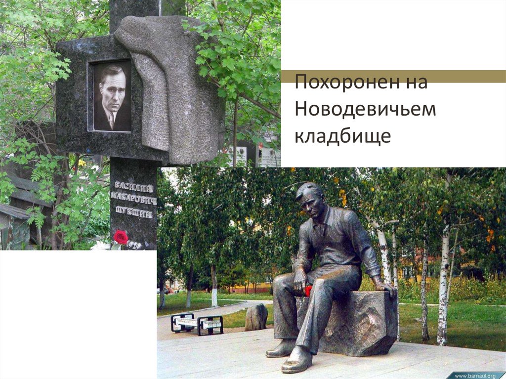 Памятник шукшину в москве на новодевичьем кладбище