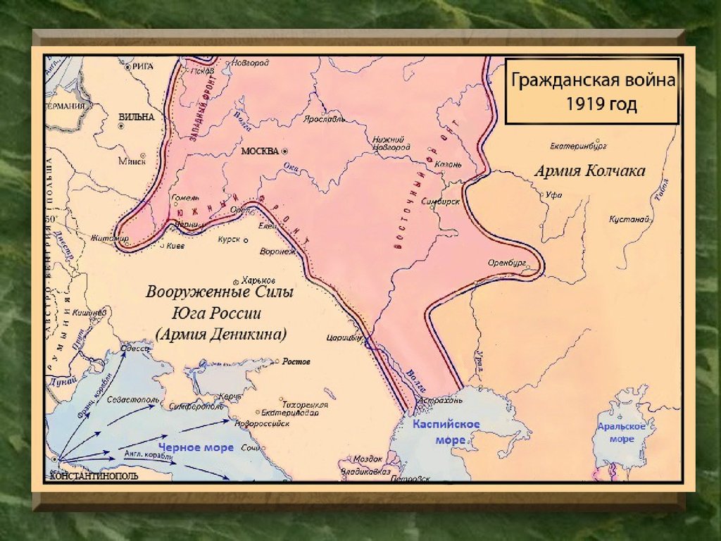 Карта россии 1919 года