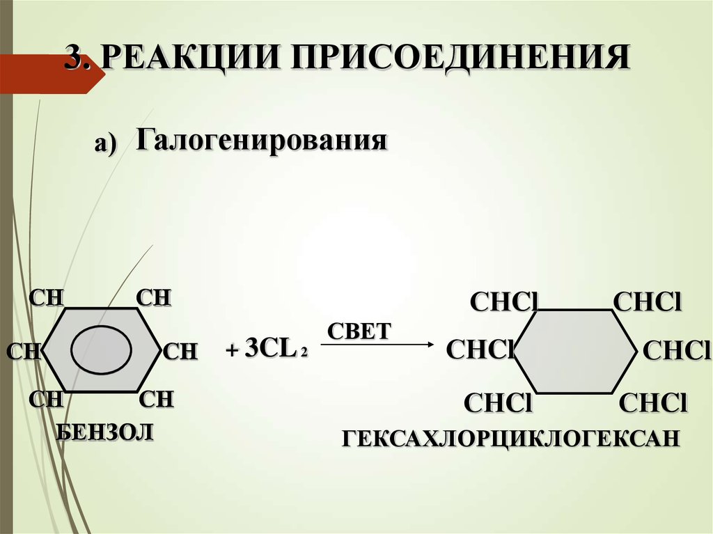 Гидрирование бензола реакция. Реакция галогенирования арены. Арены присоединение галогенирование. Химические свойства аренов реакции присоединения. Присоединение галогенирование аренов.