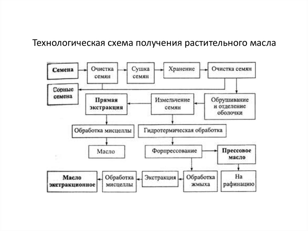 Тех схема производства растительного масла