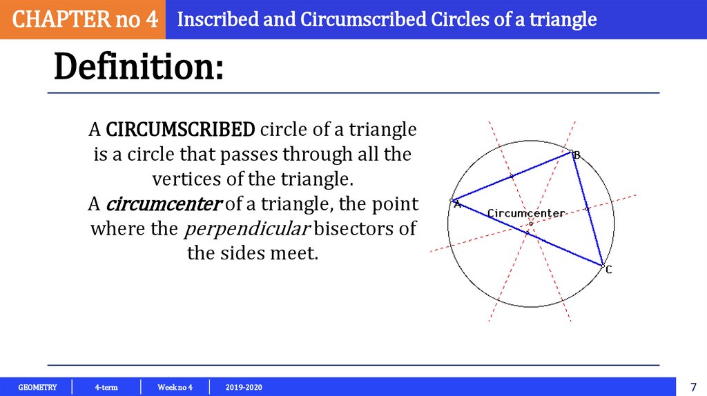 Inscribed And Circumscribed Circles Of A Triangle Online Presentation