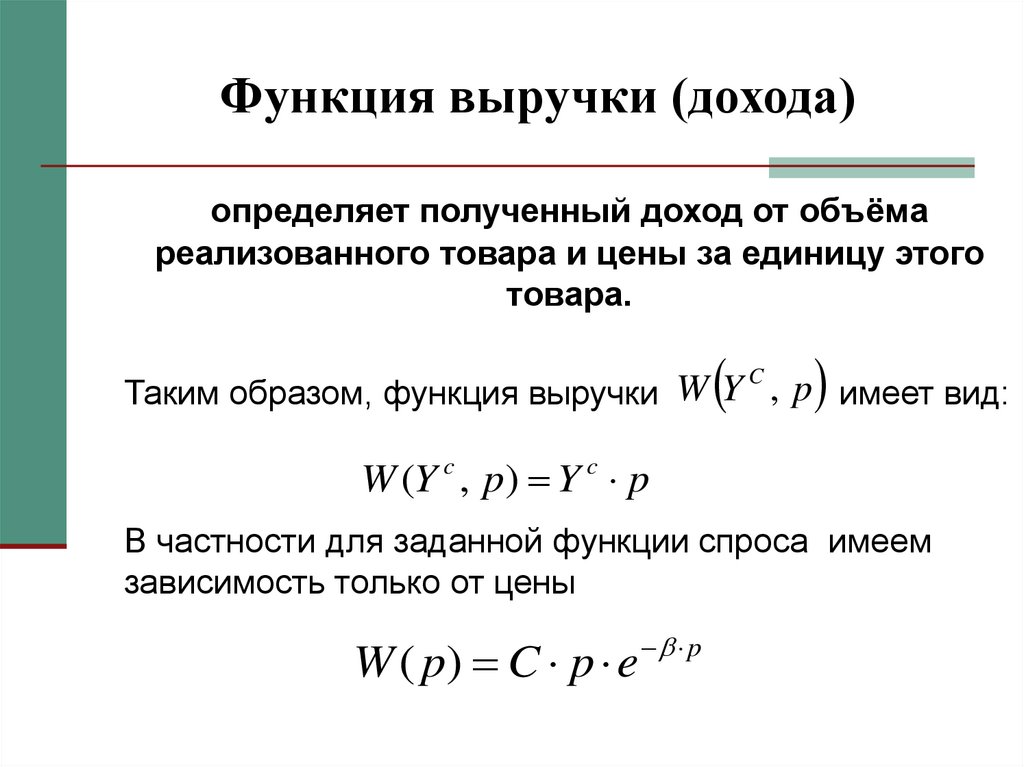 Как вывести функцию. Функция дохода от предельного дохода. Функция выручки. Функции выручки от реализации. Роль выручки.