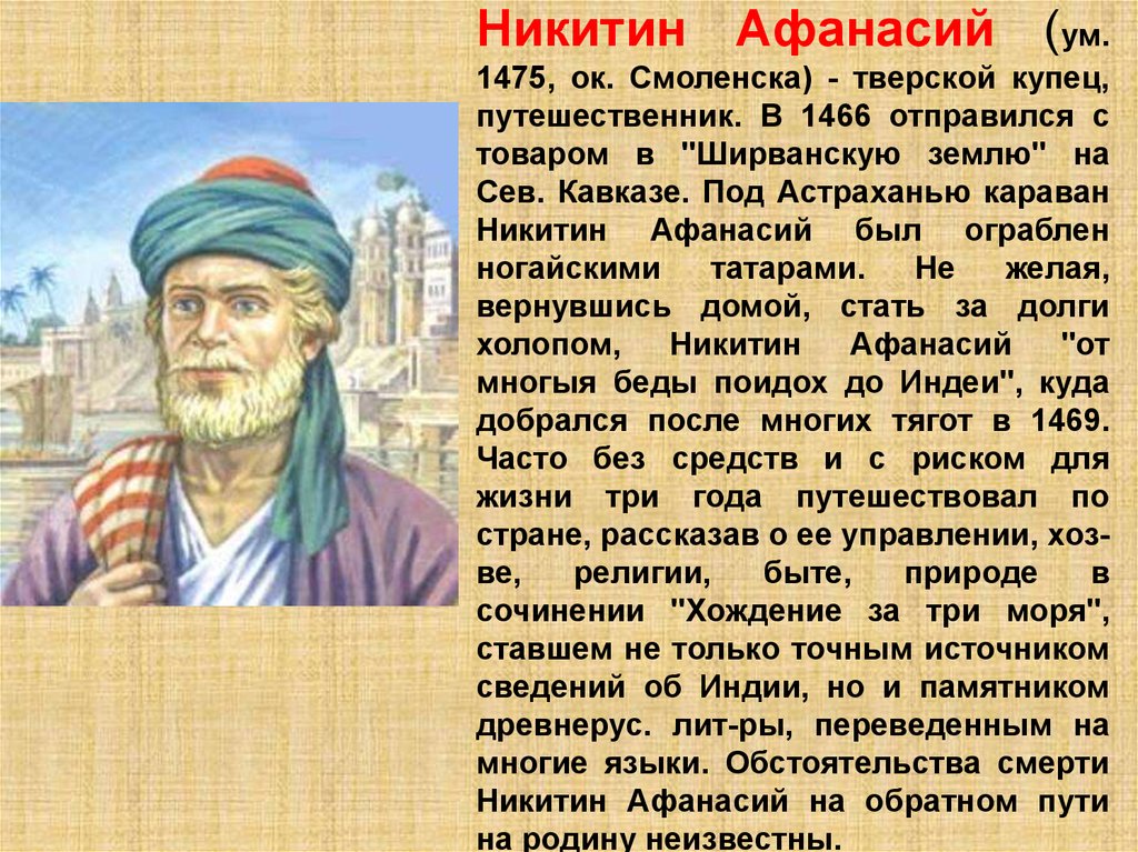 В каком году жил. Рассказ о путешественнике Афанасий Никитин. Афанасий Никитин открыл Индию. Открытие путешественника Афанасий Никитин. Афанасий Никитин мусульманин.