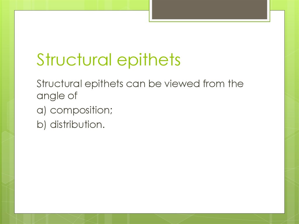 Structural epithets