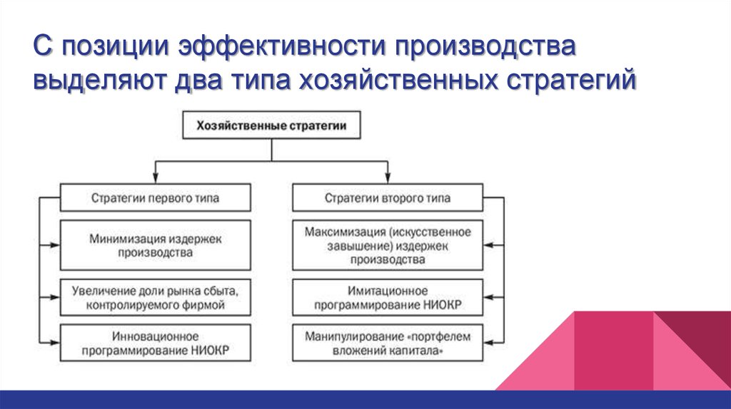 Выделяют 2 типа. Виды хозяйственных стратегий. Виды эффективности производства. Тип хоз стратегии. Какие типы хозяйственных стратегий вы знаете.