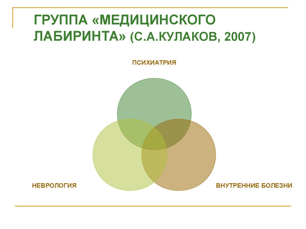ГРУППА «МЕДИЦИНСКОГО ЛАБИРИНТА» (С.А.КУЛАКОВ, 2007)