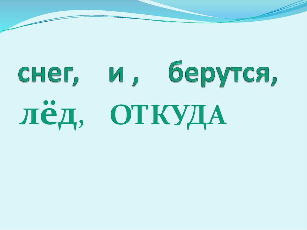 Презентация откуда берется снег и лед