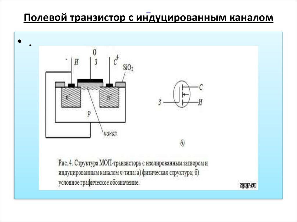 Полевой транзистор с индуцированным каналом схема