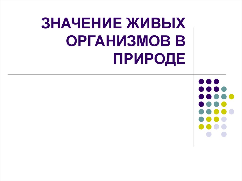 Значение живых организмов в природе