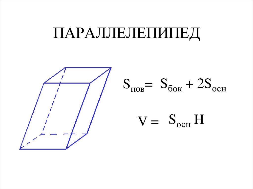 Площадь боковой поверхности параллелепипеда