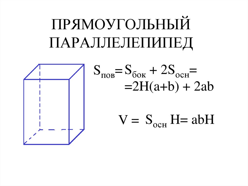 3 измерения прямоугольного параллелепипеда