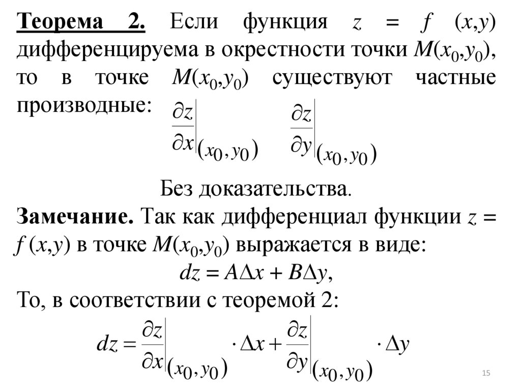 Условия дифференцируемости функции многих переменных. Дифференцирование функции нескольких переменных. Дифференцируемость функции нескольких переменных в точке. Непрерывность функции нескольких переменных.