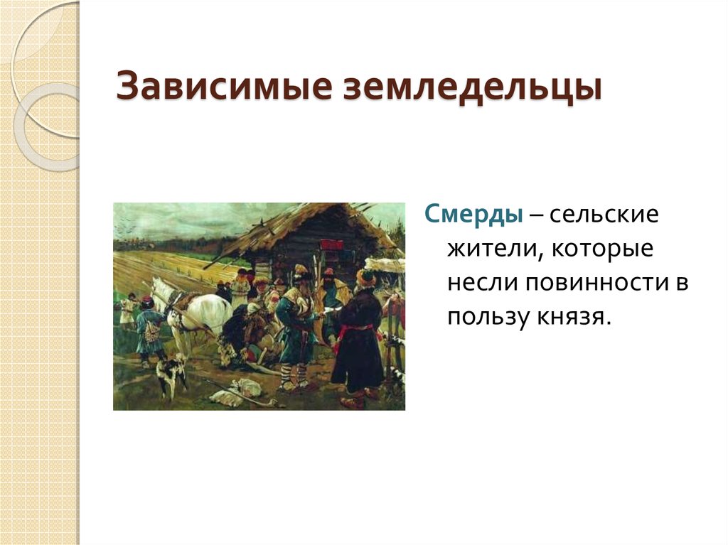 Повинности в пользу. Сельские жители которые несли повинности в пользу князя. Торгово Ремесленные поселения жители которых. Смерды сельские жители зависимые от князя. Схема повинности древних крестьян.