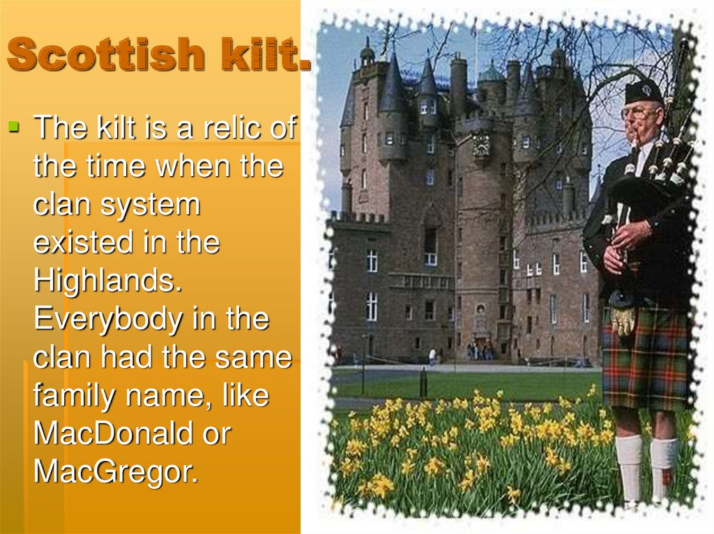 Scottish kilt.