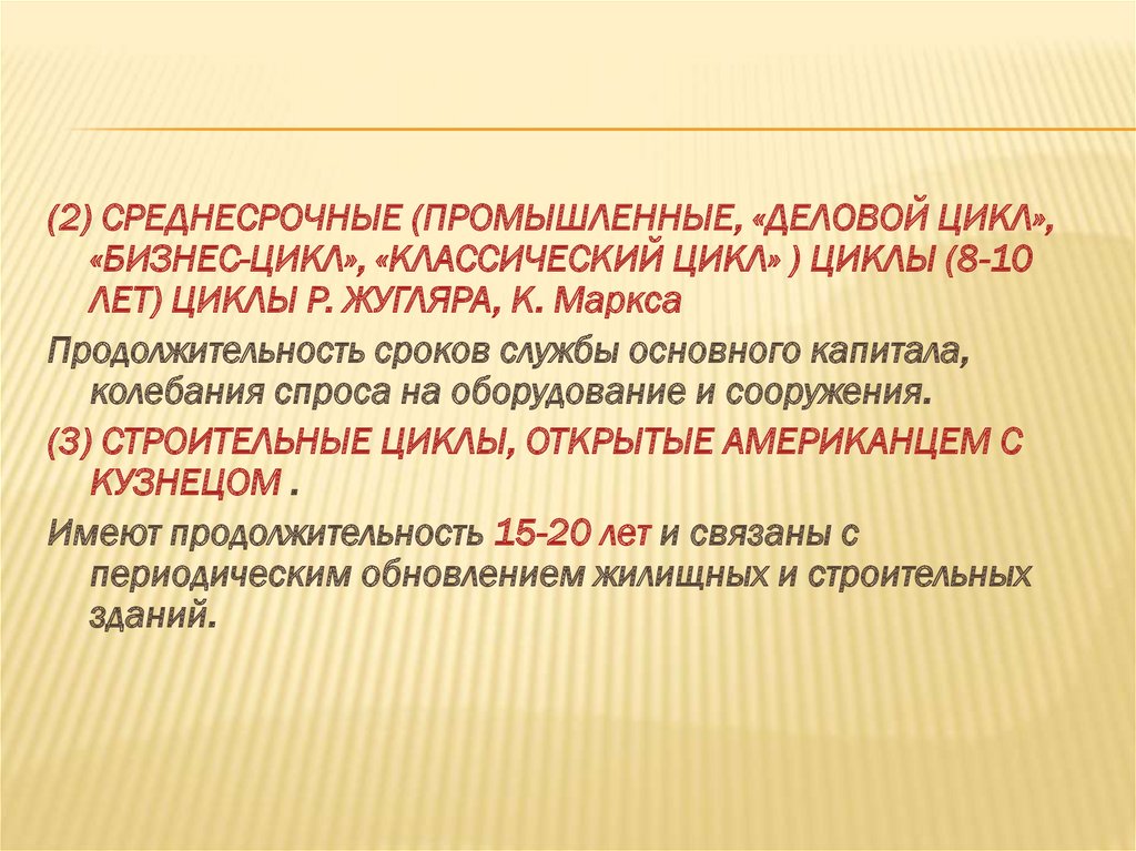 Цикл реферат. Классический деловой цикл. Цикл деловой активности. Среднесрочные циклы. Цикличность спроса.