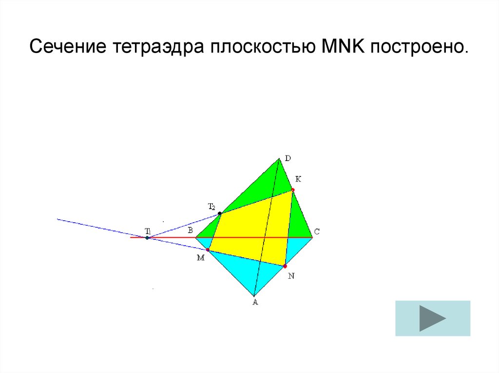 Построить сечение плоскостью mnk