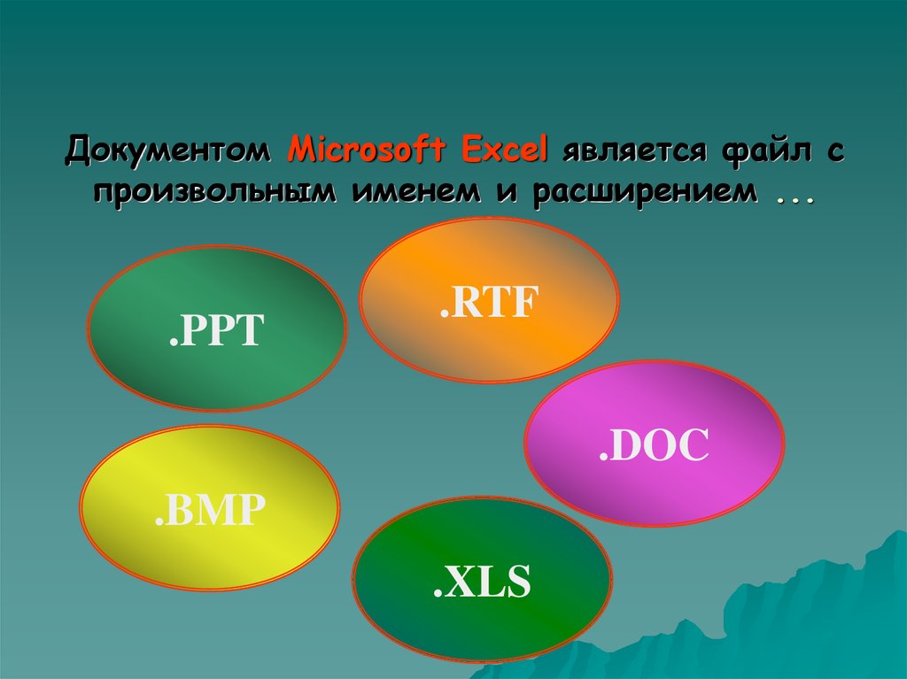 Документом excel является файл с произвольным именем и расширением