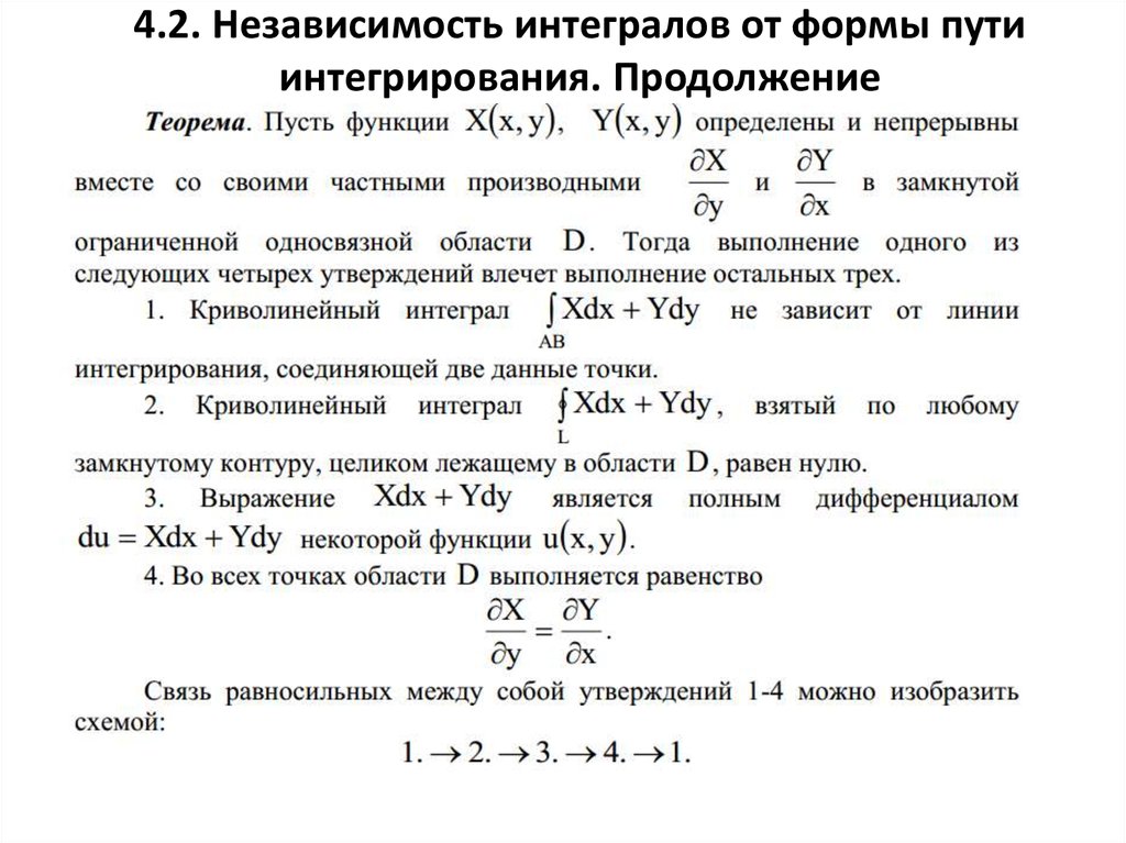 Поверхностный 1 рода. Независимость криволинейного интеграла от пути интегрирования. Условия независимости криволинейного интеграла 2-го рода. Независимость от пути интегрирования для полного дифференциала.. Условие независимости криволинейного интеграла от пути.